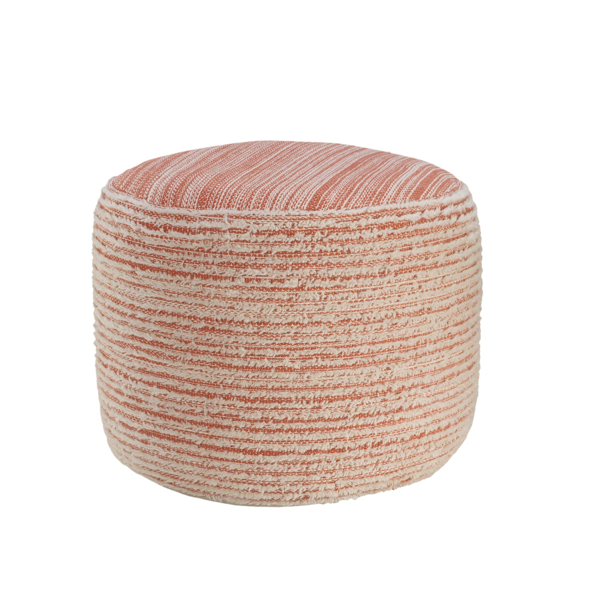 18" Pink Polyester Ottoman