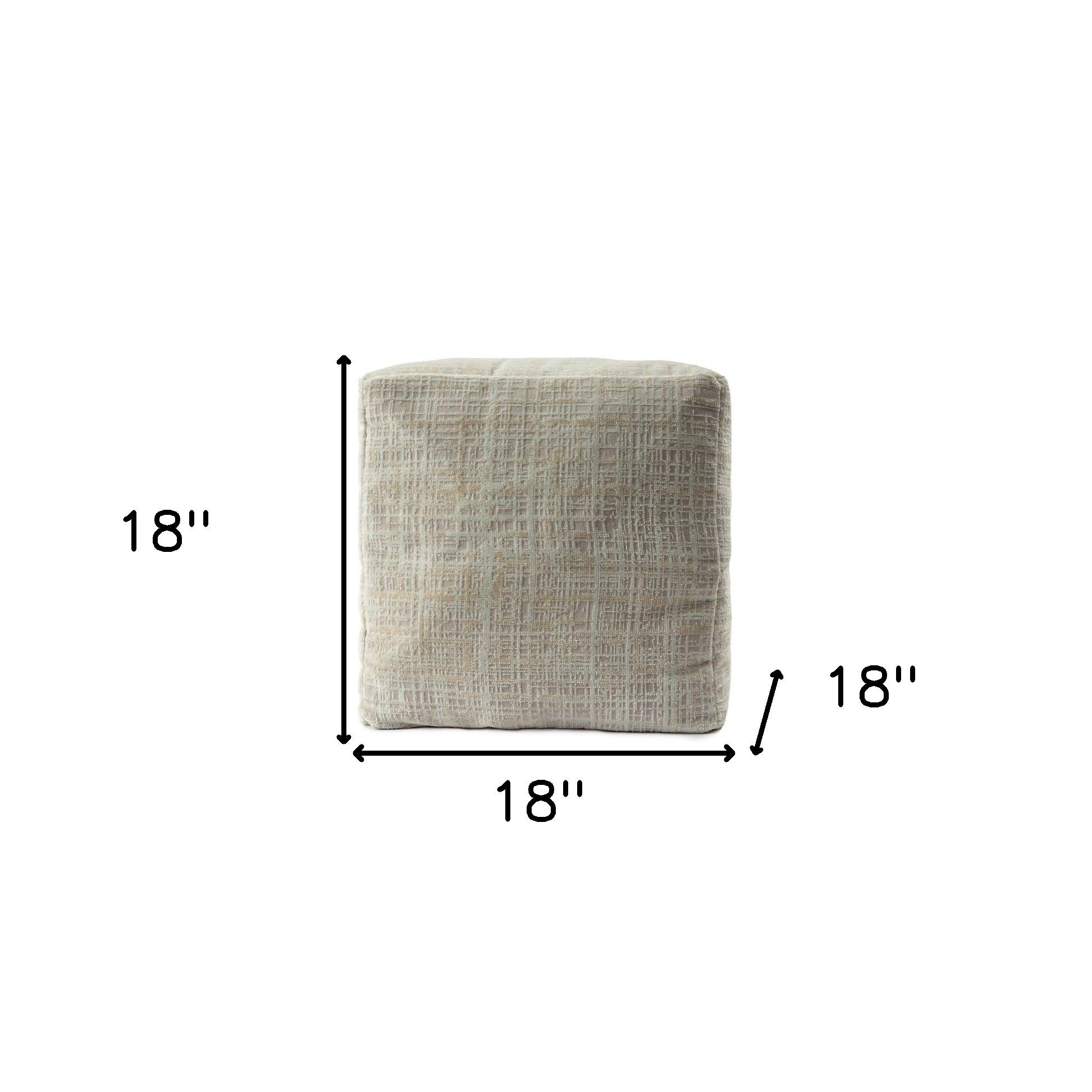 18" Beige Polyester Blend Ottoman