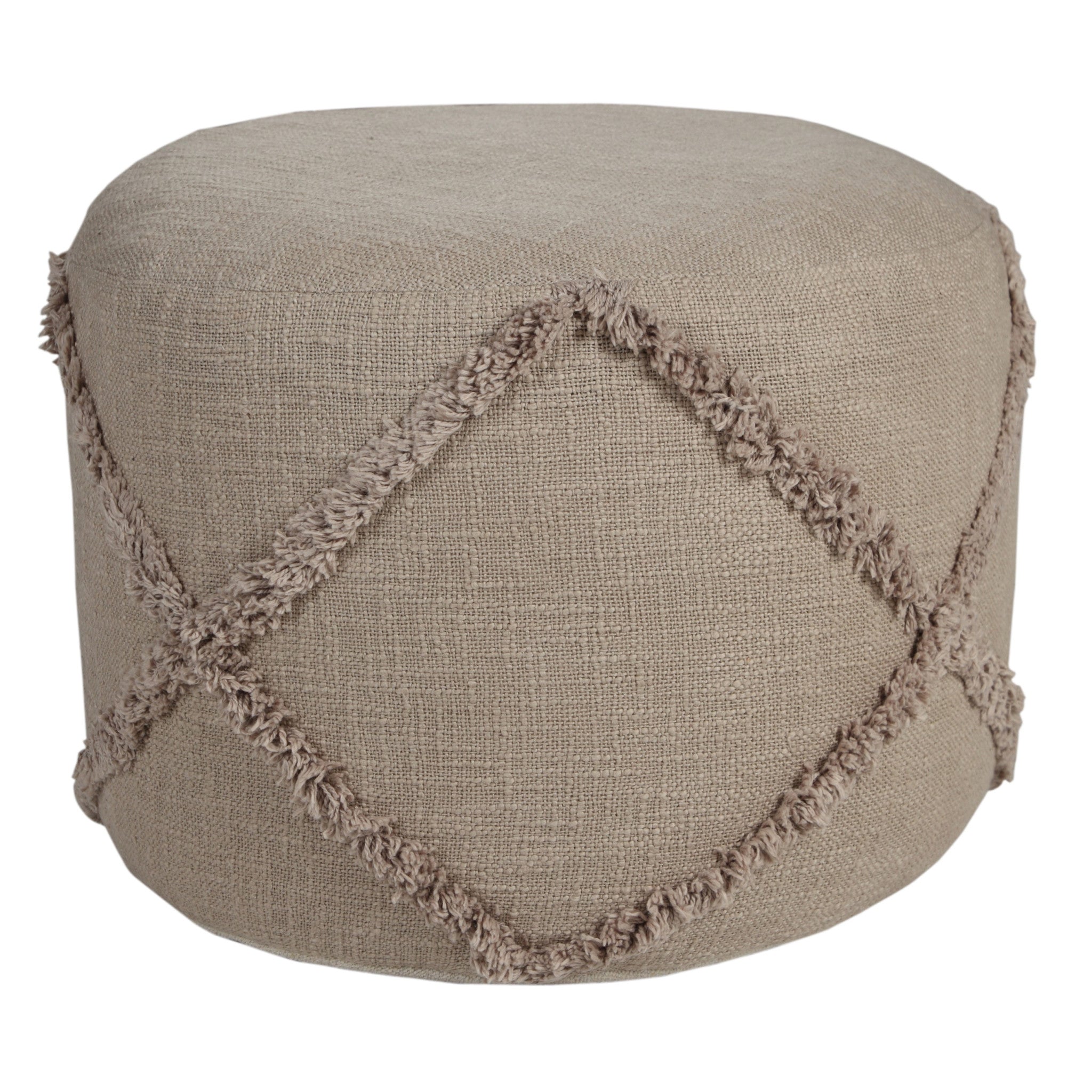 18" Brown 100% Cotton Ottoman