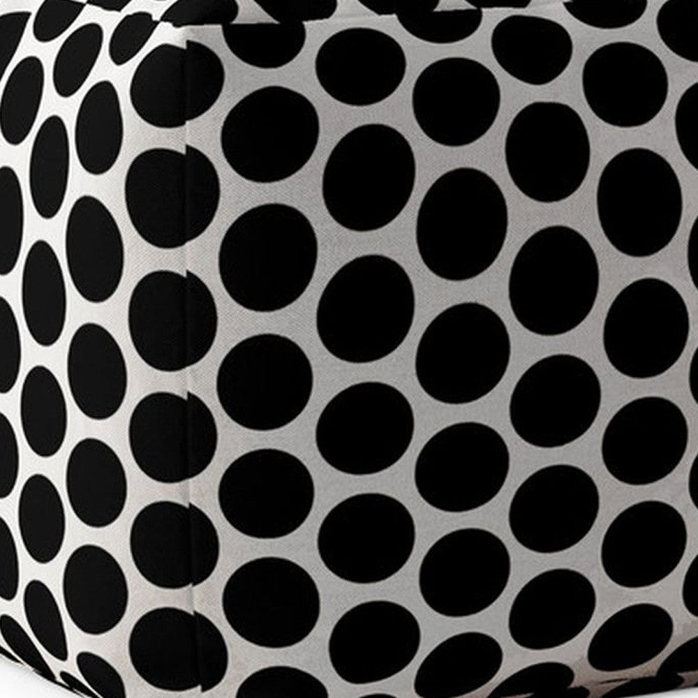 17" Black Cotton Polka Dots Pouf Cover