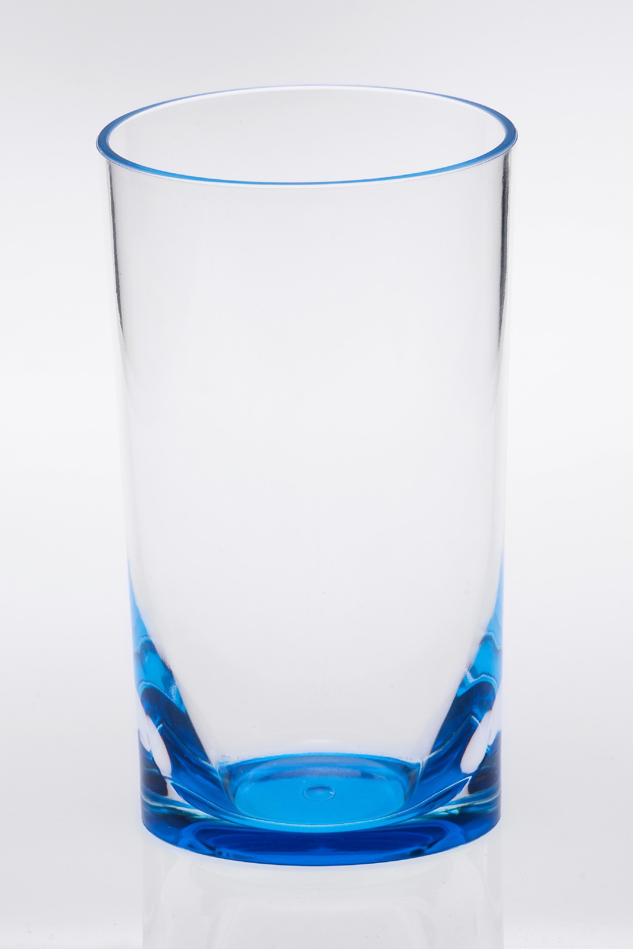 Set of Four Clear and Blue Acrylic Highball Glasses