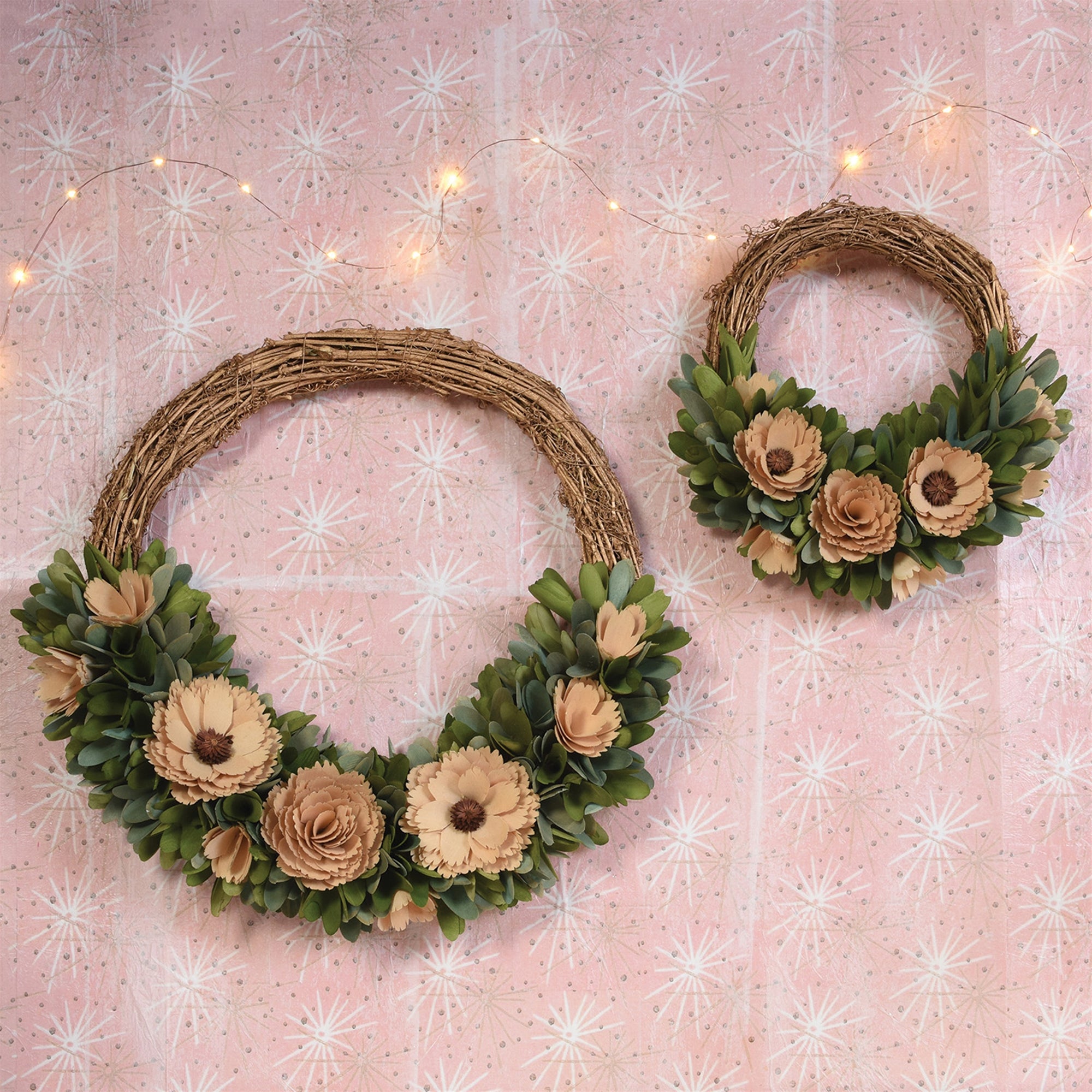 4" Green and Brown Artificial Mixed Assortment Wreath