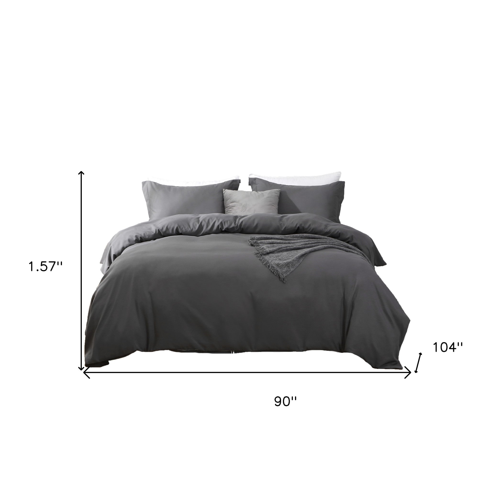 Dark Slate Gray King Microfiber 1400 Thread Count Machine Washable Duvet Cover Set