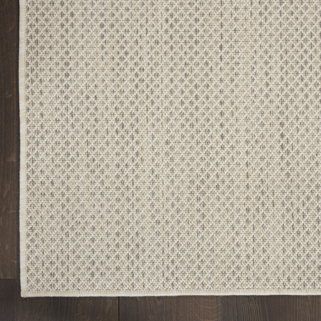 9' x 12' Cream Geometric Power Loom Area Rug