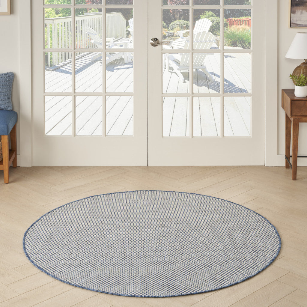 4' Bone Round Geometric Power Loom Area Rug