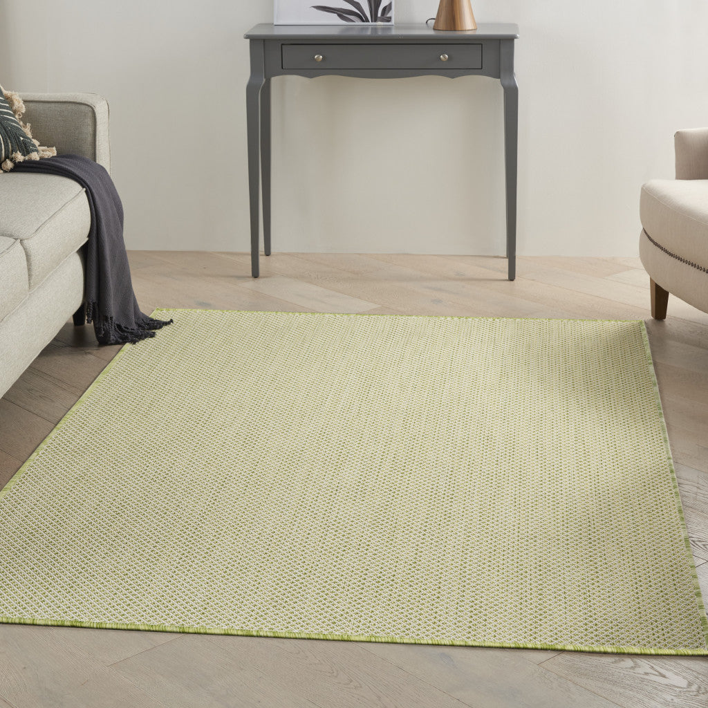 6' X 9' Green Geometric Power Loom Area Rug