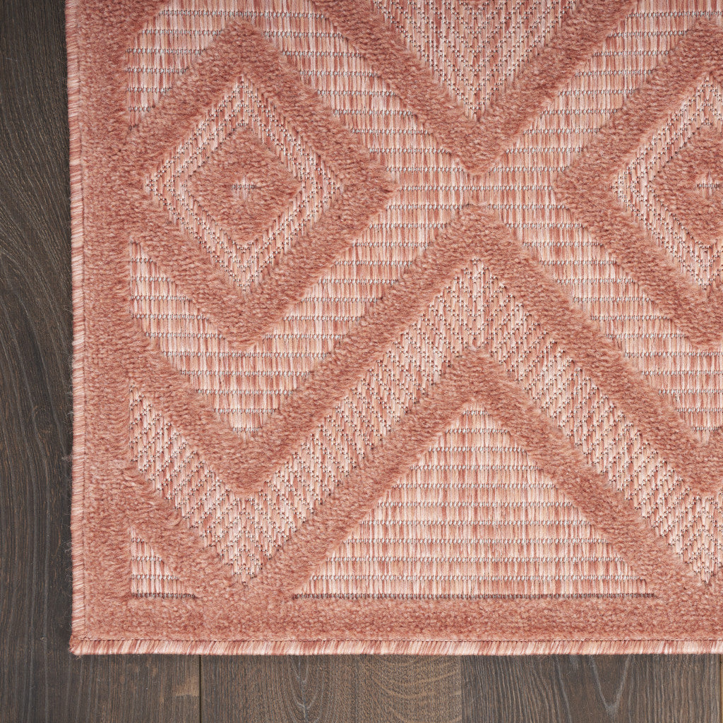 7' X 10' Orange Geometric Flatweave Area Rug