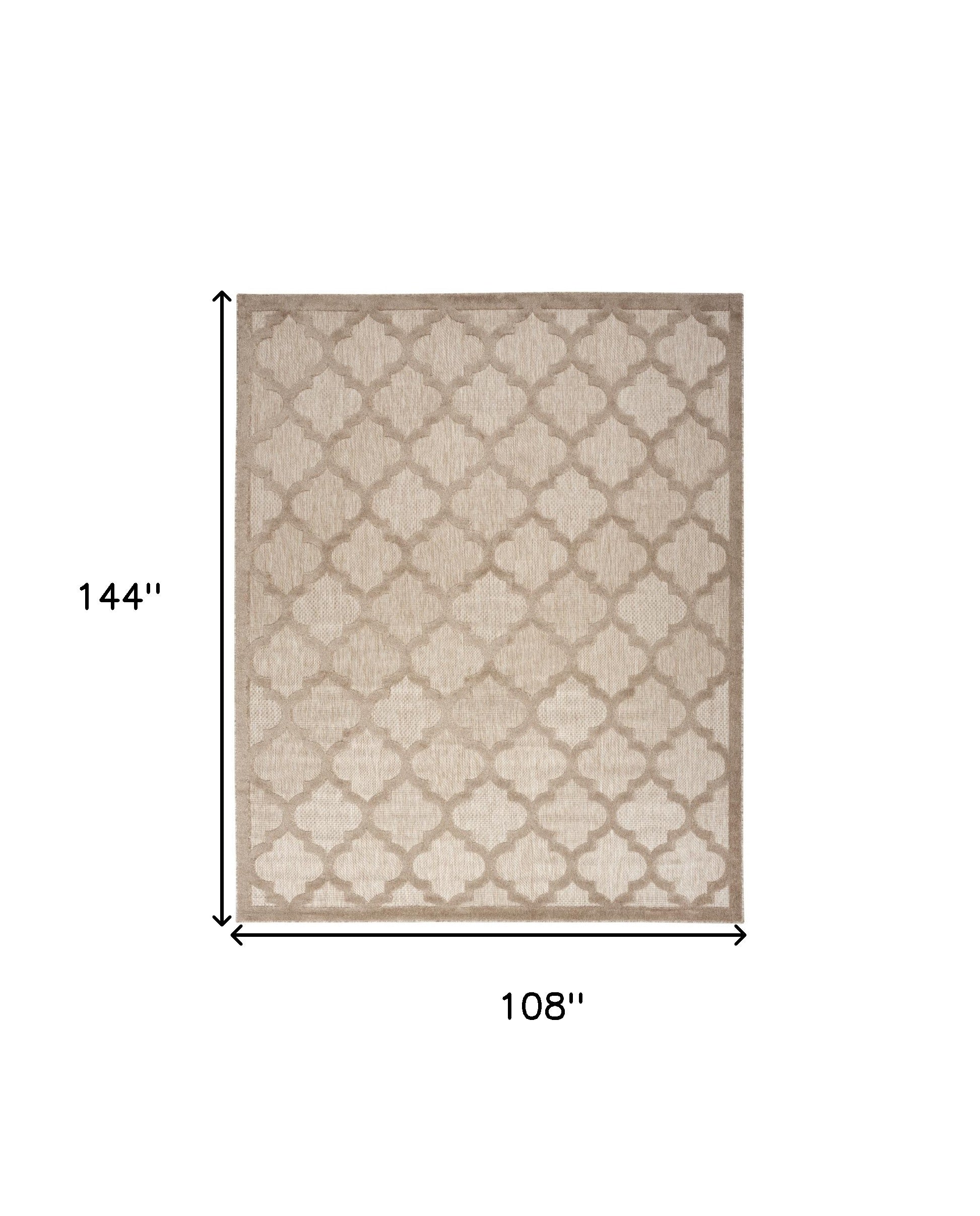 9' x 12' Beige Geometric Flatweave Area Rug