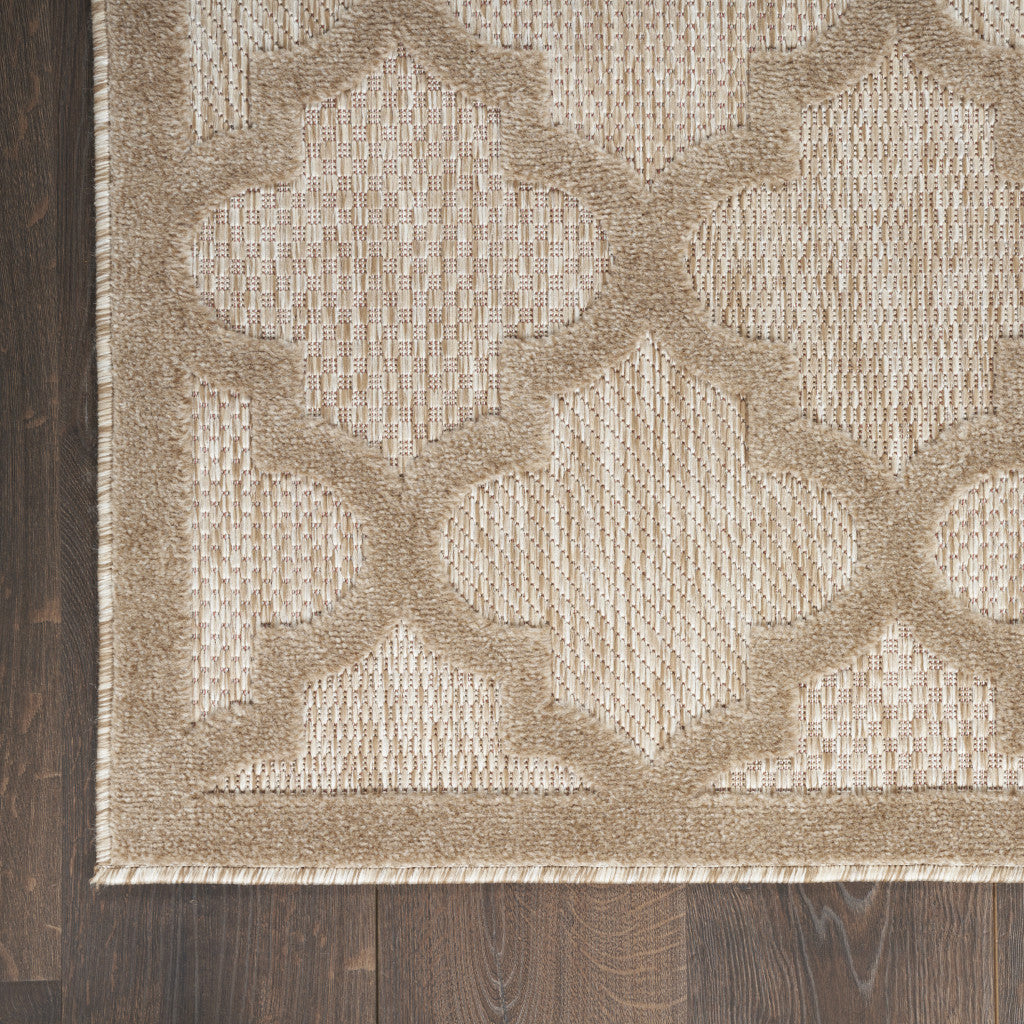 9' x 12' Beige Geometric Flatweave Area Rug