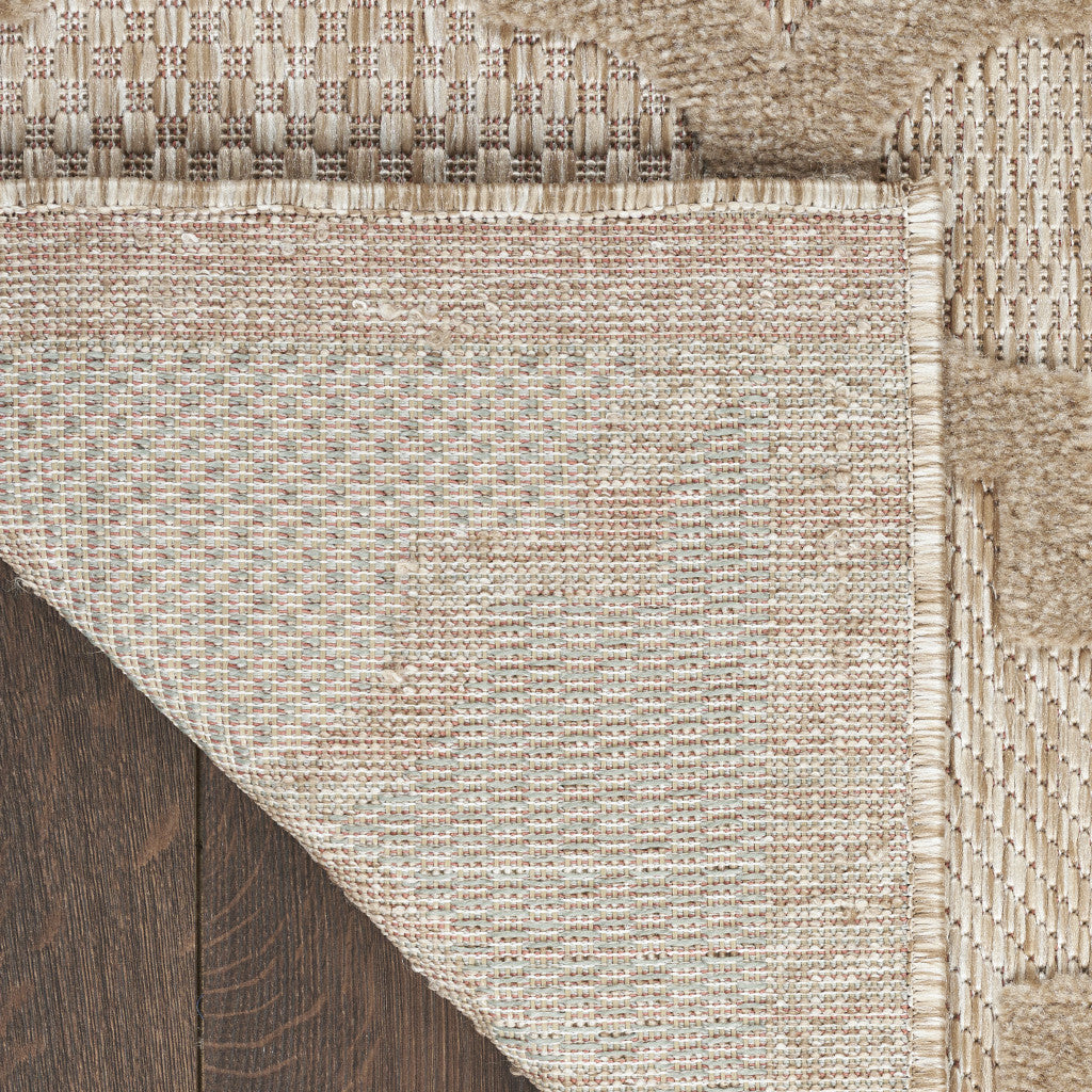 9' x 12' Beige Geometric Flatweave Area Rug