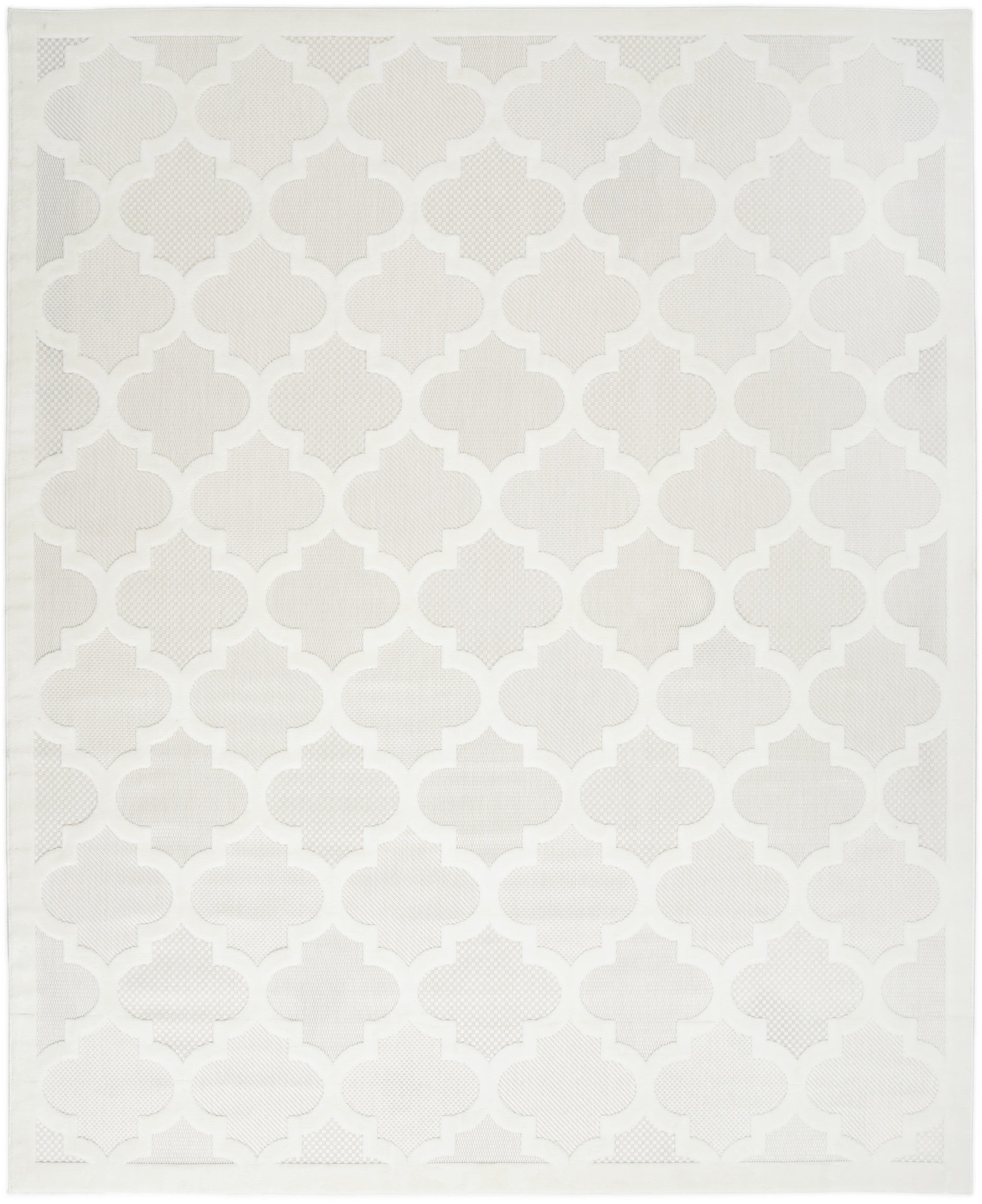 7' x 10' Cream Geometric Flatweave Area Rug