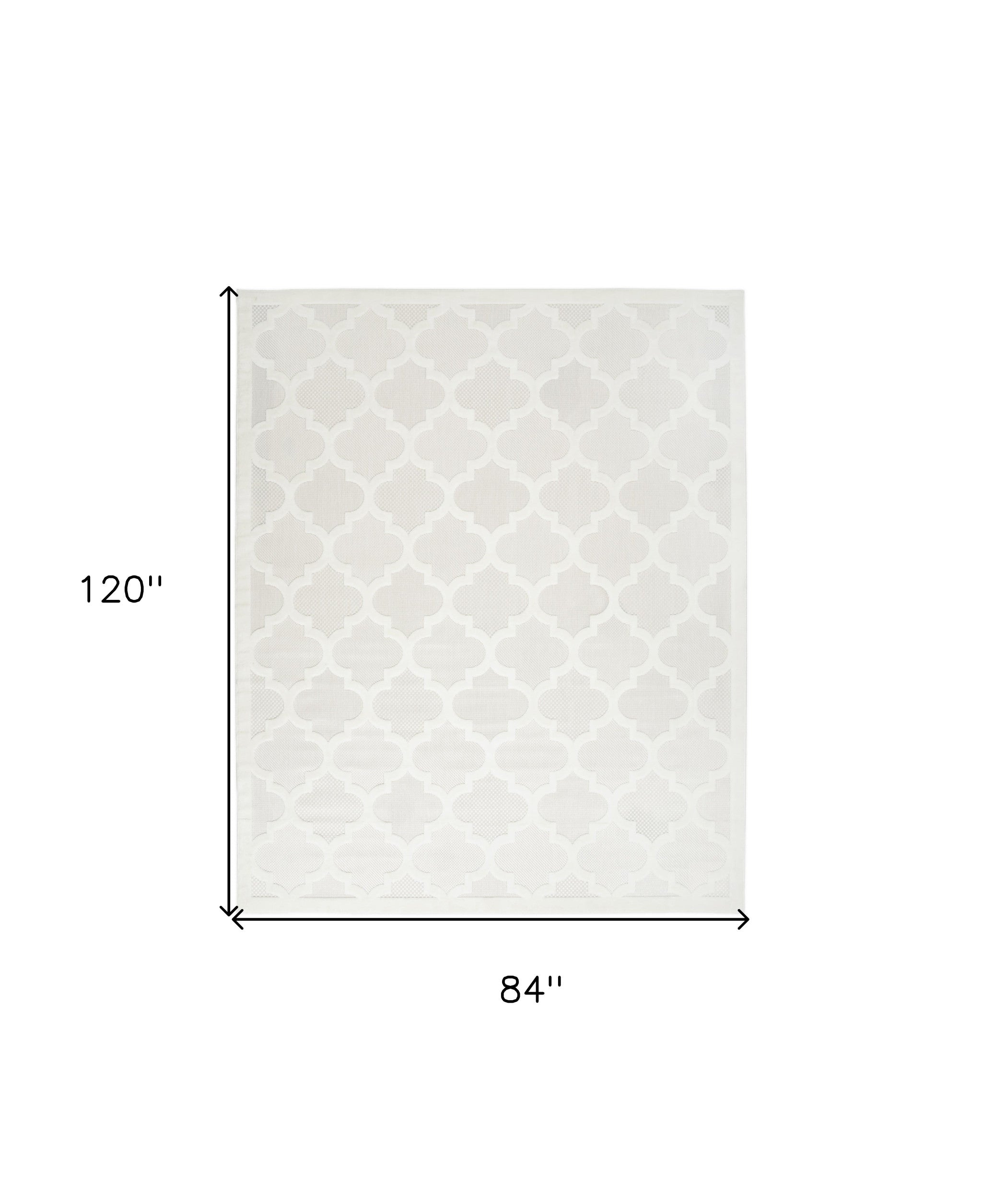 7' x 10' Cream Geometric Flatweave Area Rug