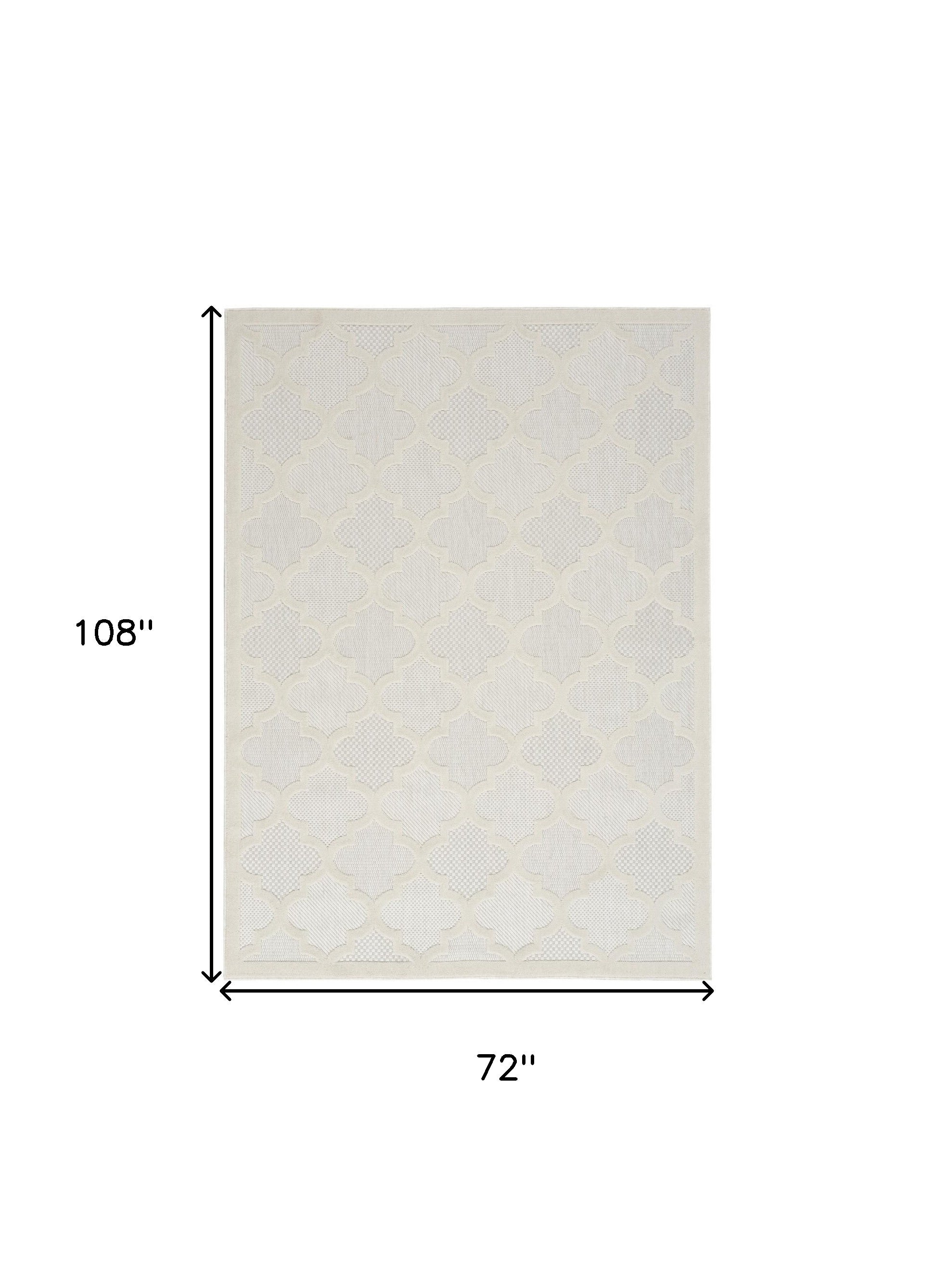 6' X 9' Cream Geometric Flatweave Area Rug