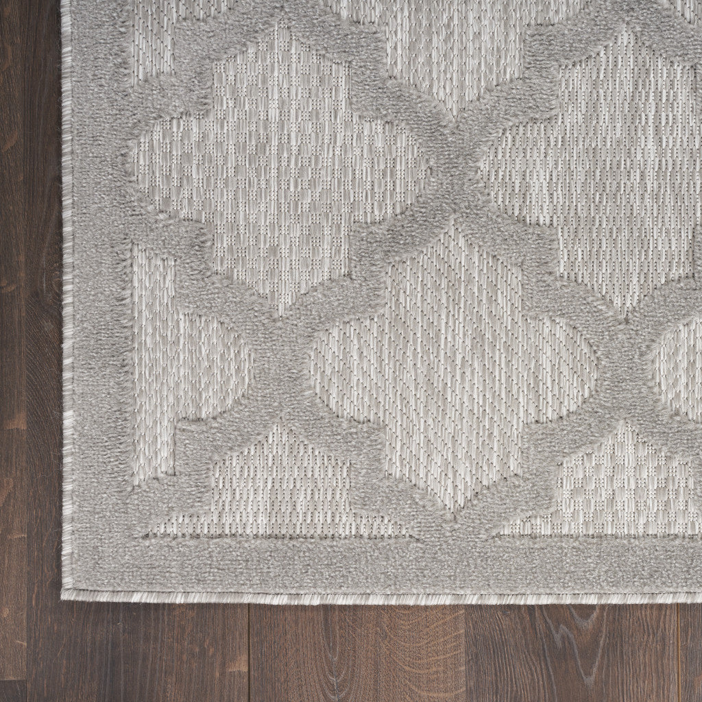 6' X 9' Gray Geometric Flatweave Area Rug