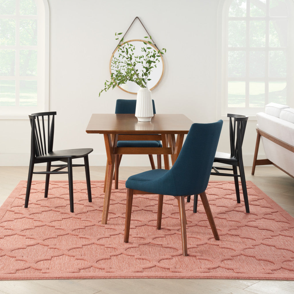 8' X 10' Orange Geometric Flatweave Area Rug