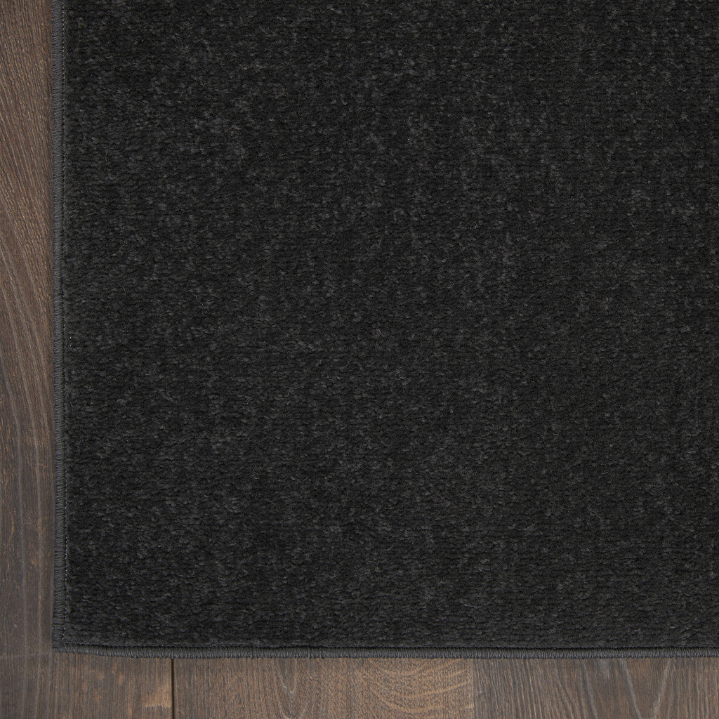 5' X 8' Black Power Loom Area Rug