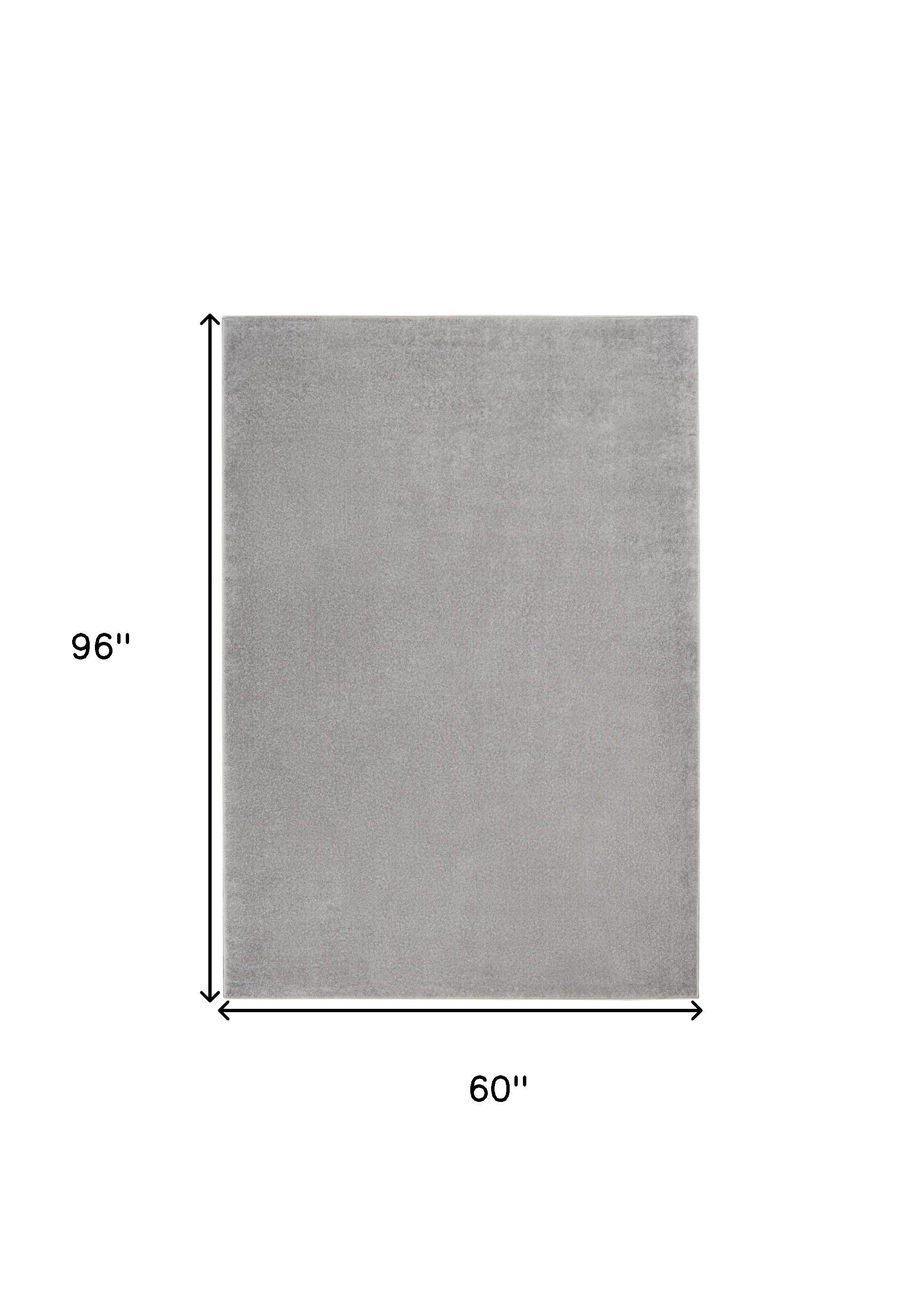 5' X 8' Gray Power Loom Area Rug