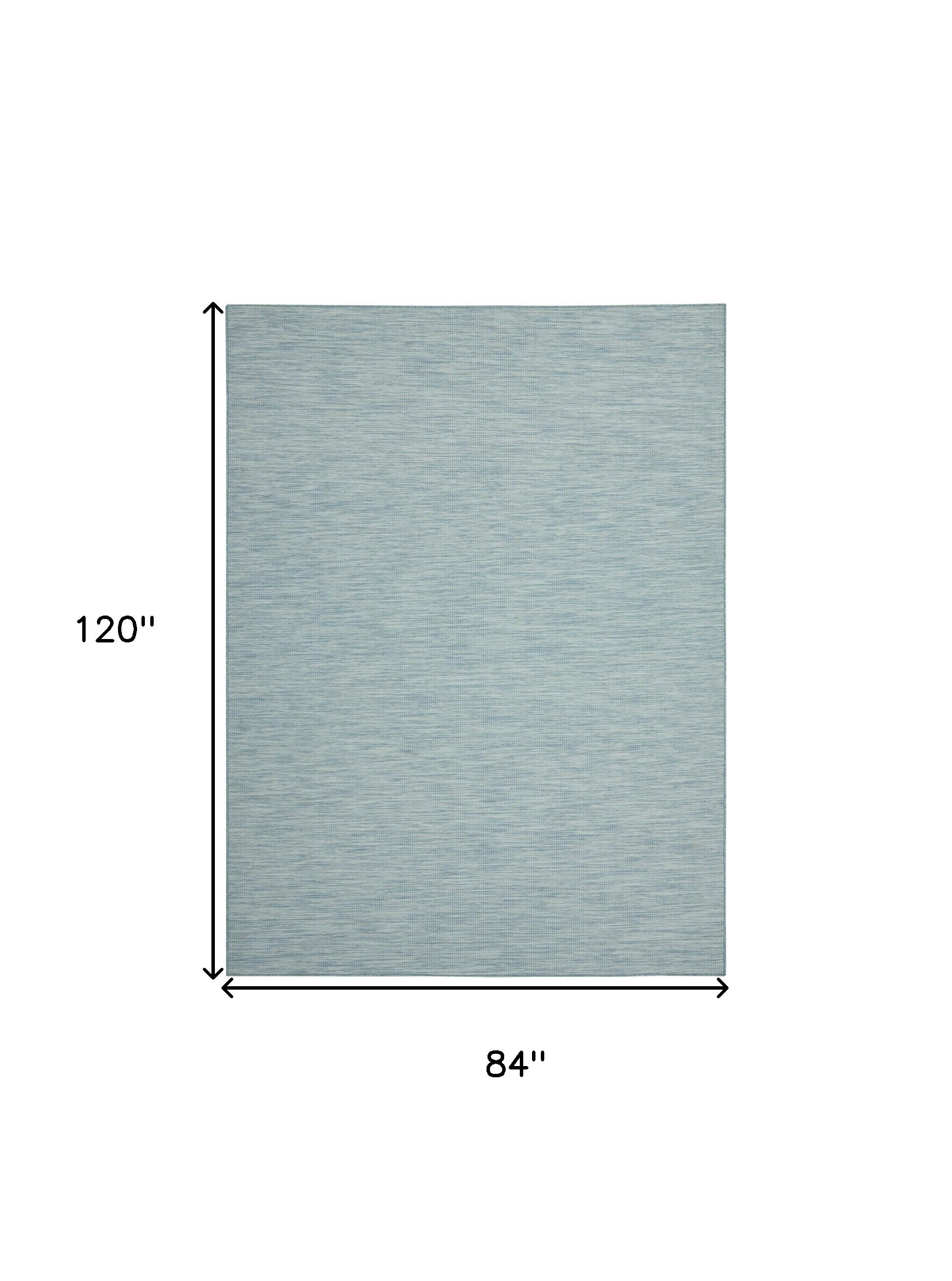 7' X 10' Aqua Power Loom Area Rug