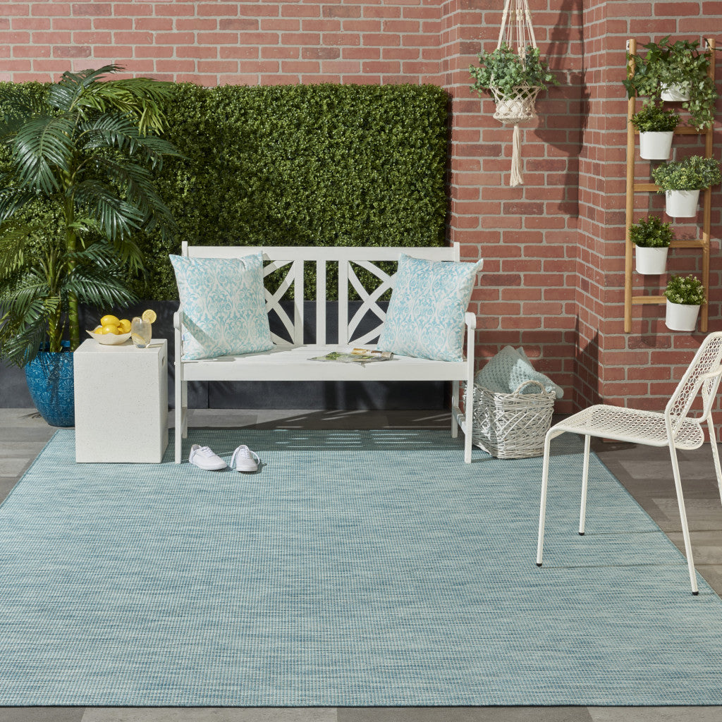 7' X 10' Aqua Power Loom Area Rug