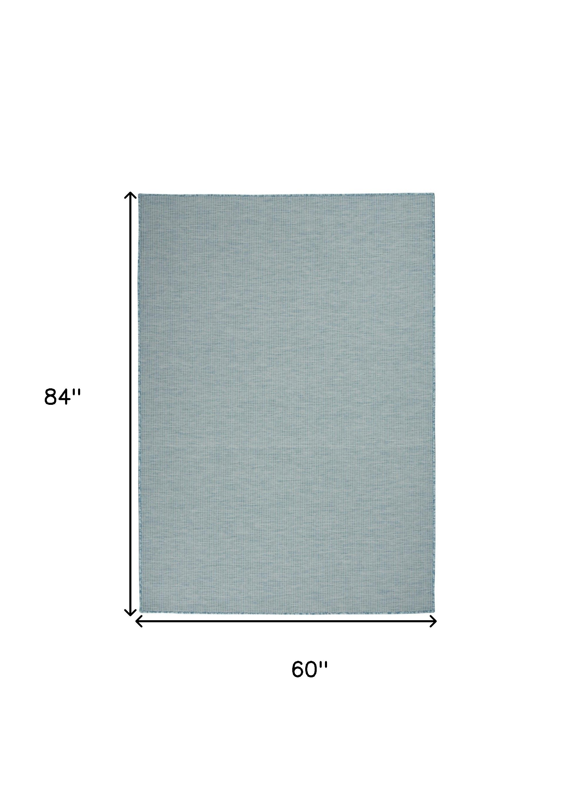 5' X 7' Aqua Power Loom Area Rug