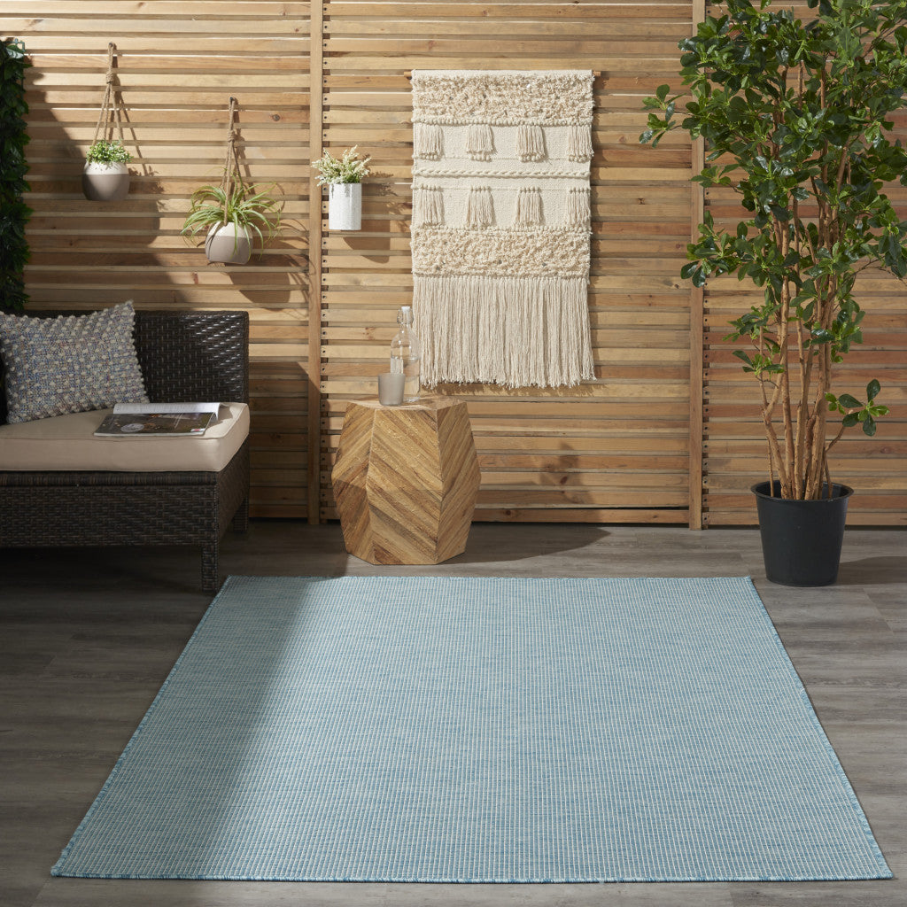 4' X 6' Aqua Power Loom Area Rug