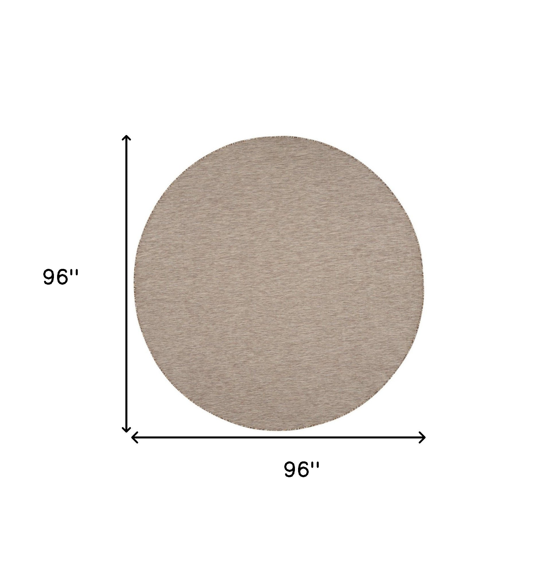 8' Beige Round Power Loom Area Rug