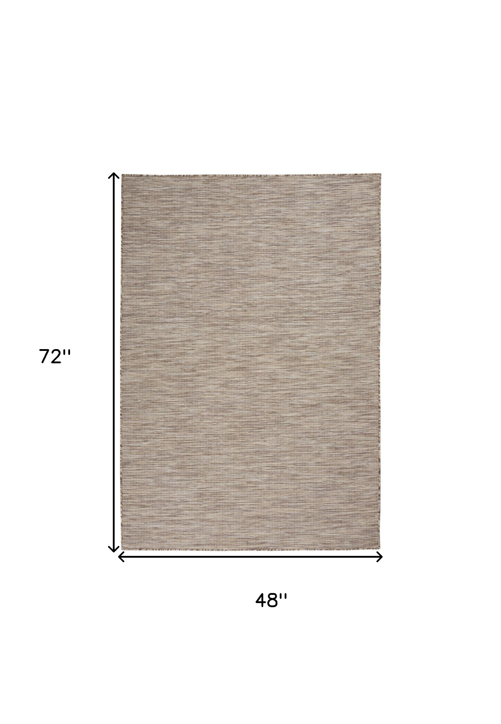 4' X 6' Beige Power Loom Area Rug