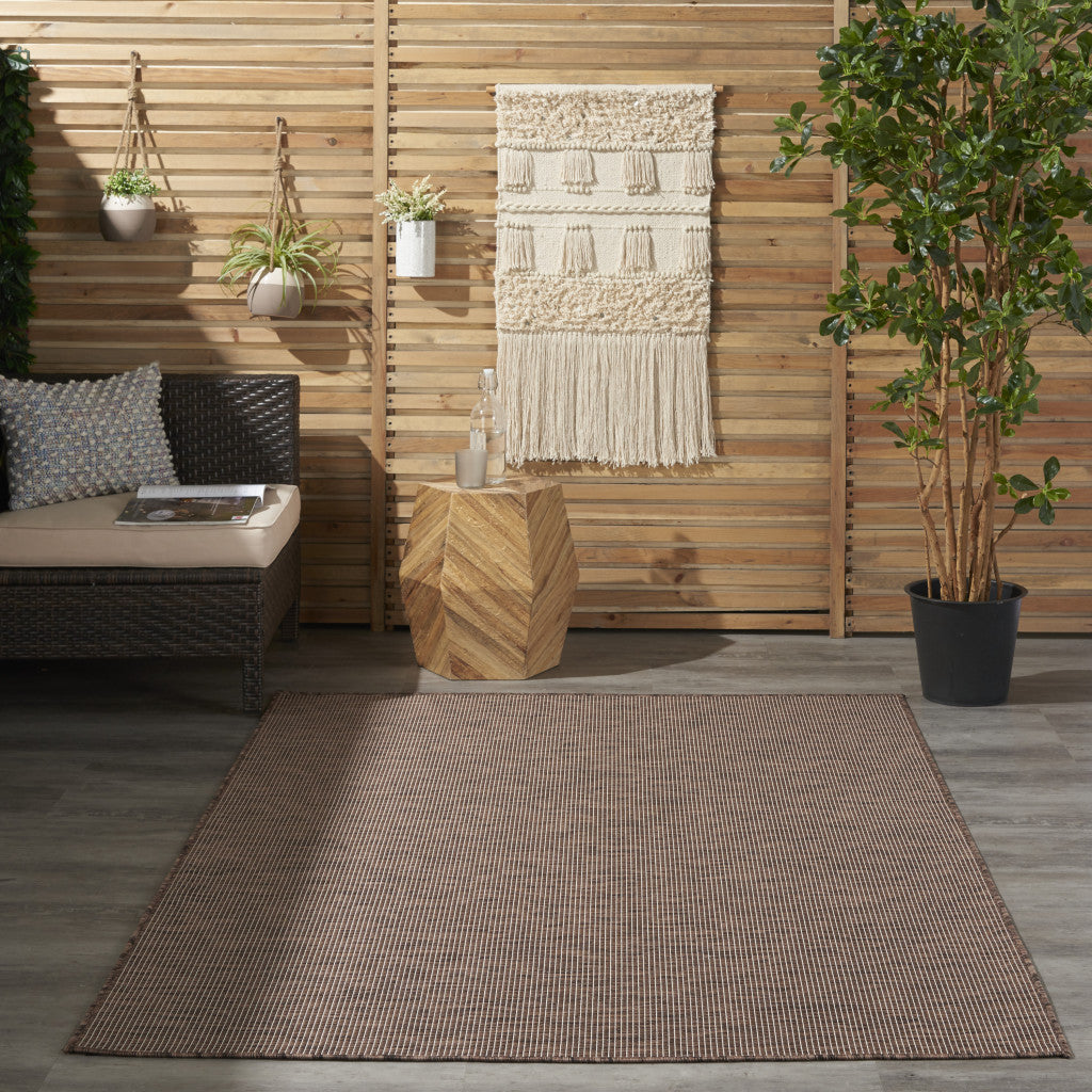 4' X 6' Brown Power Loom Area Rug