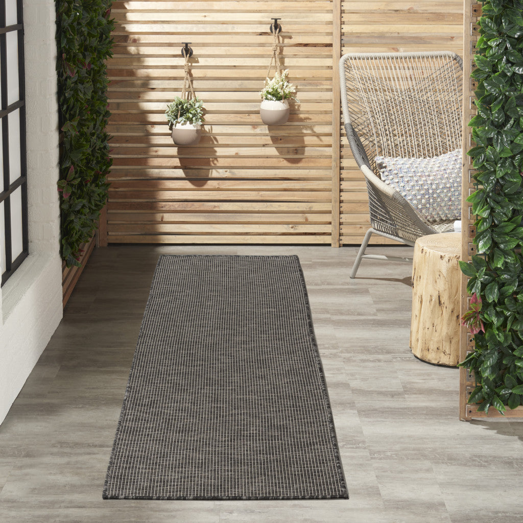 8' Charcoal Power Loom Runner Rug