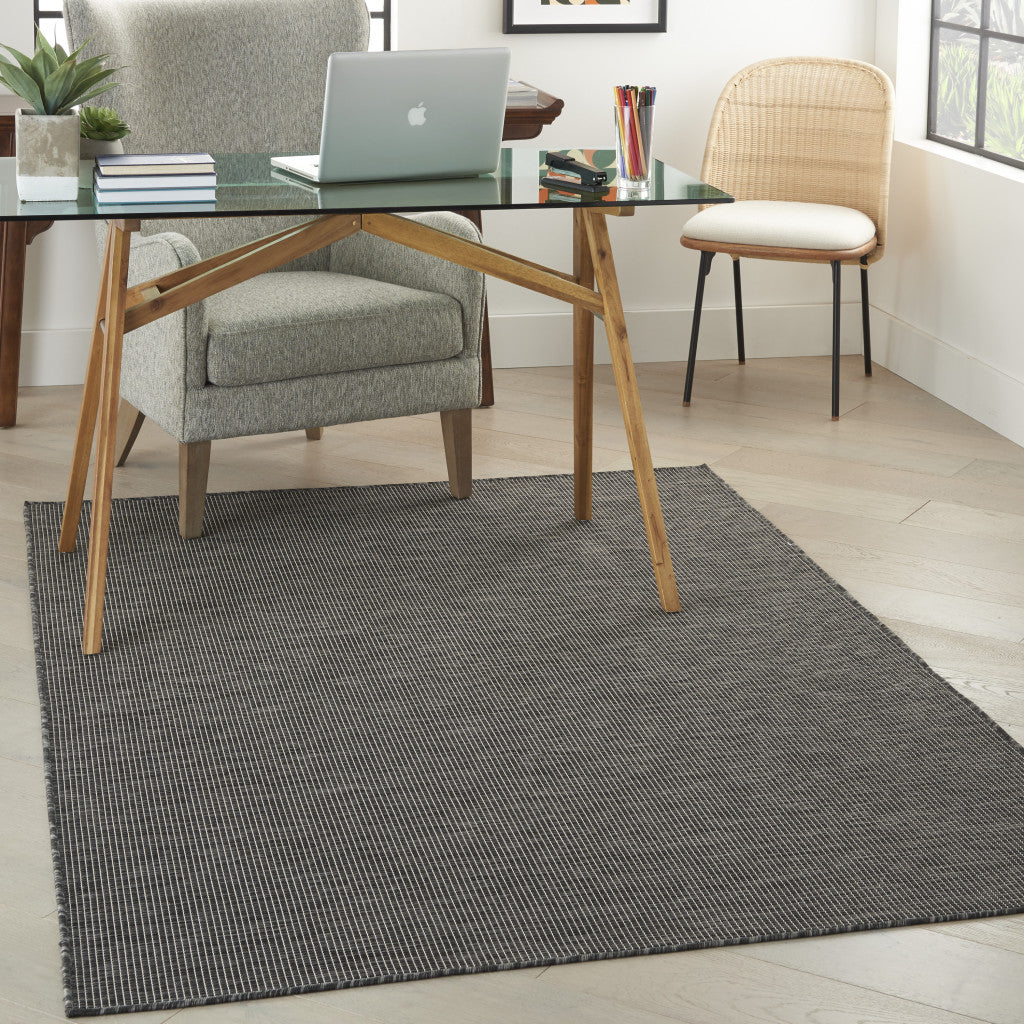 5' X 7' Charcoal Power Loom Area Rug