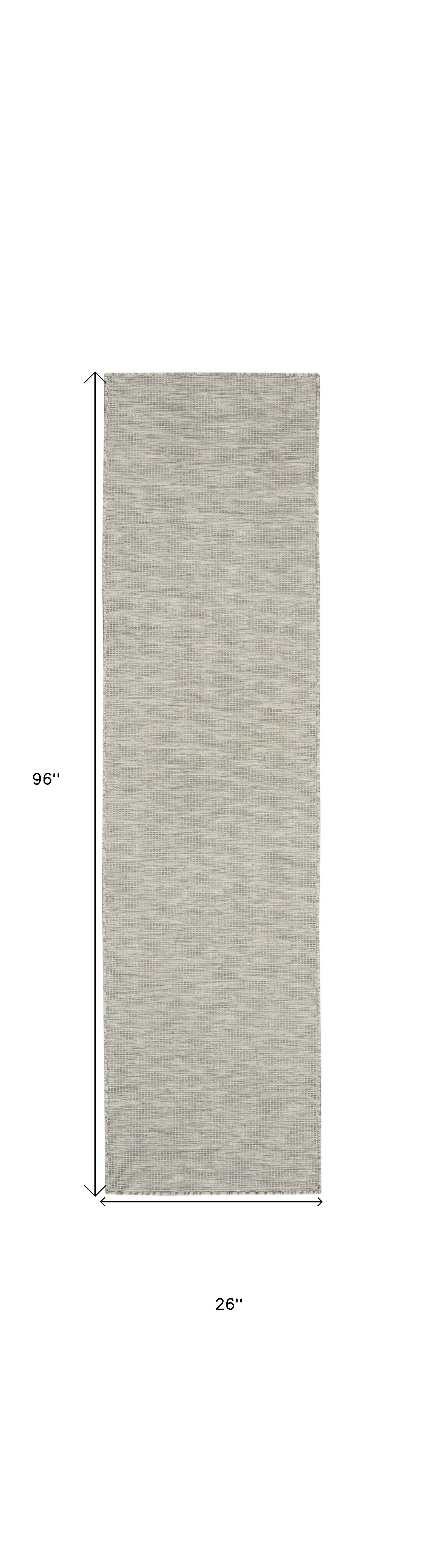 8' Gray Power Loom Runner Rug