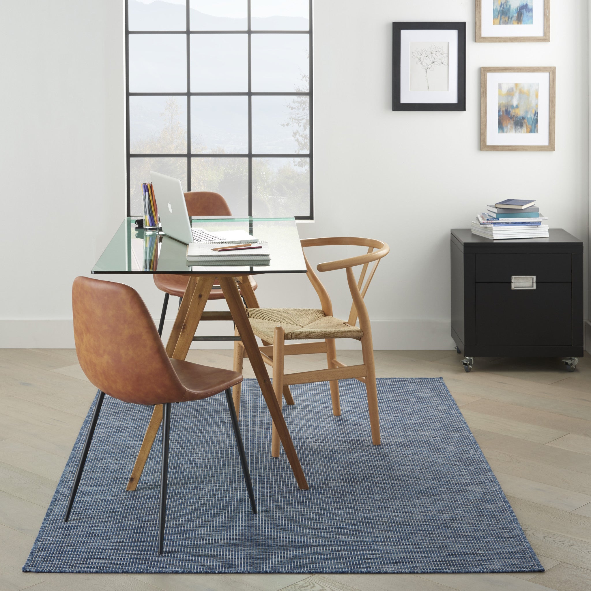 4' X 6' Navy Blue Power Loom Area Rug