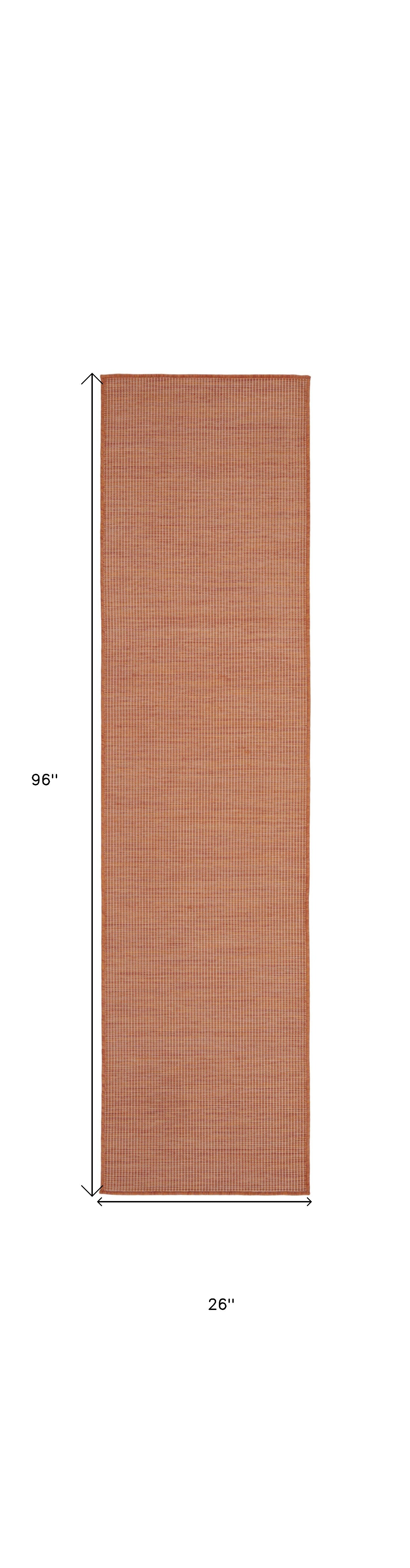 8' Rust Power Loom Runner Rug