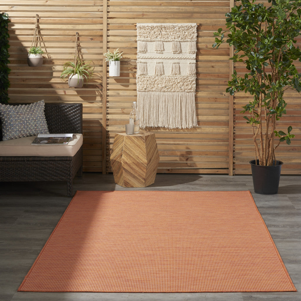 5' X 7' Rust Power Loom Area Rug