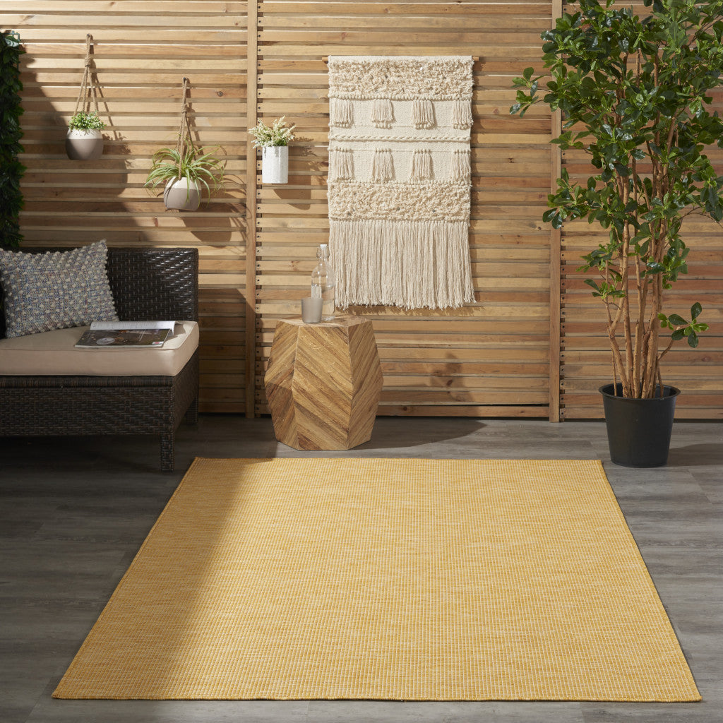 4' X 6' Yellow Power Loom Area Rug