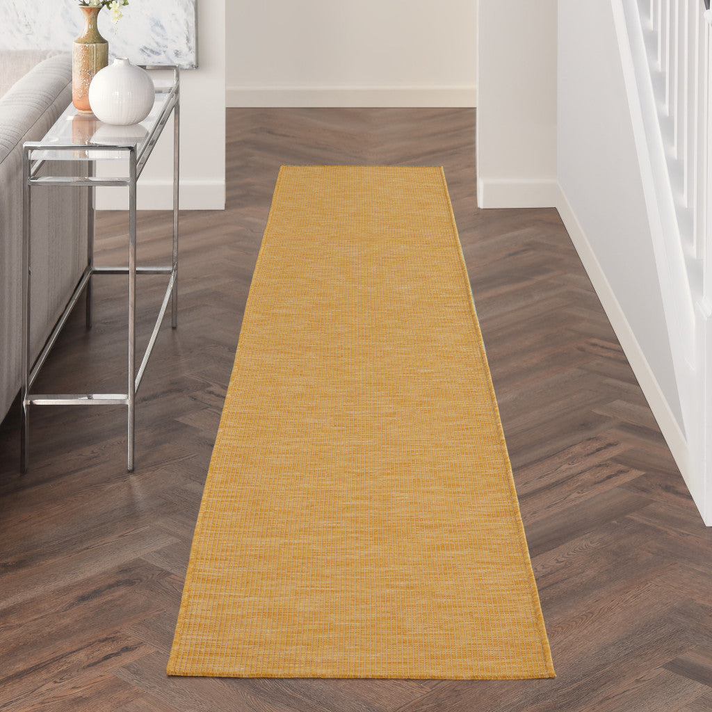 12' Yellow Power Loom Runner Rug