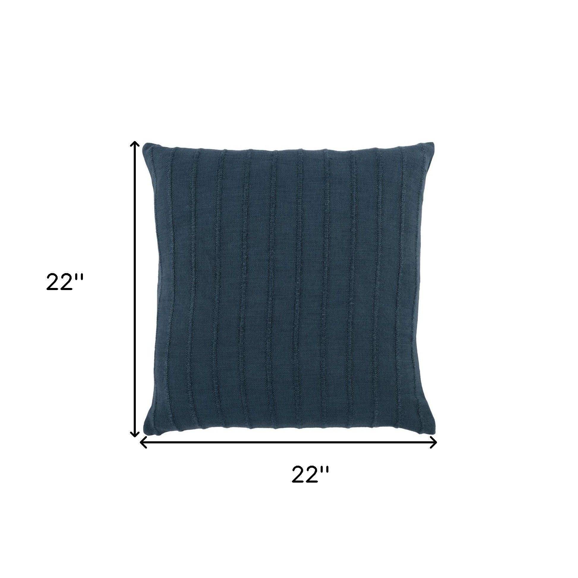 22" X 22" Blue Viscose Zippered Pillow