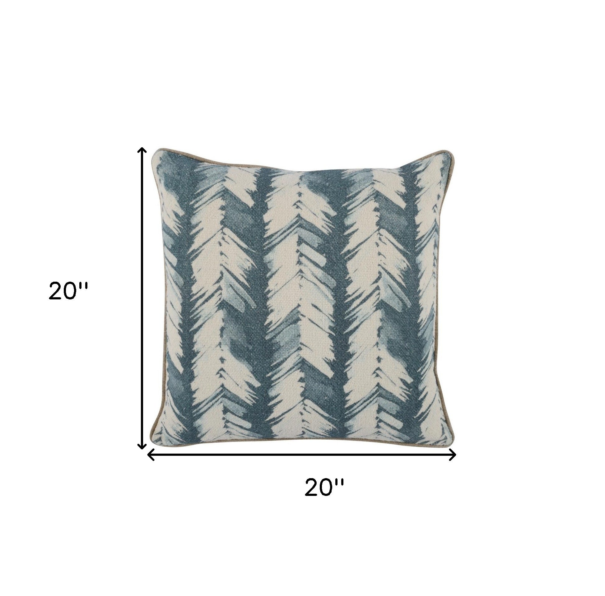 20" X 20" Blue Linen Zippered Pillow