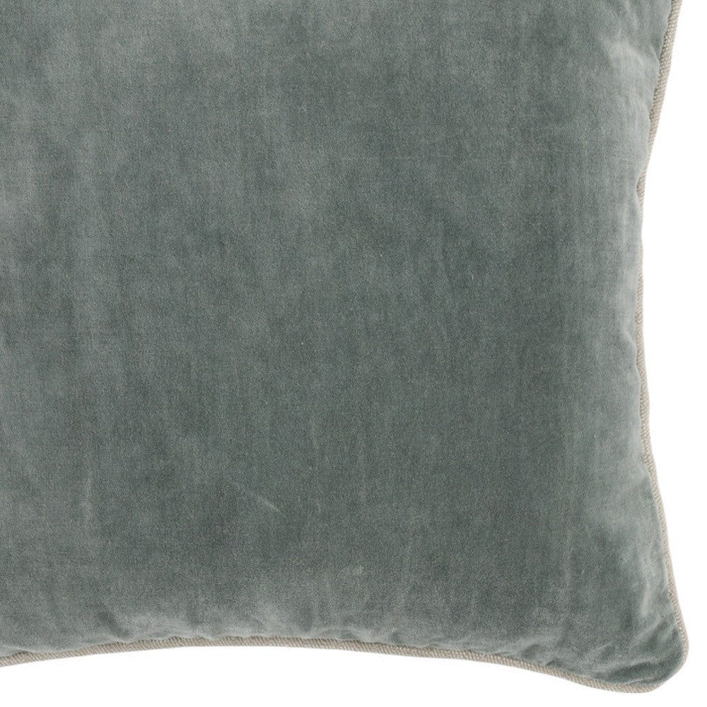 18" X 18" Green 100% Cotton Zippered Pillow