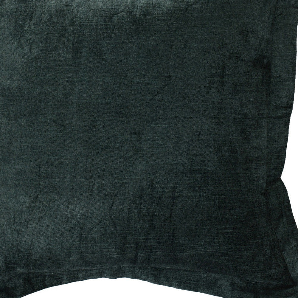 22" X 22" Green Velvet Zippered Pillow