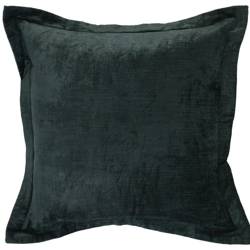 22" X 22" Green Velvet Zippered Pillow