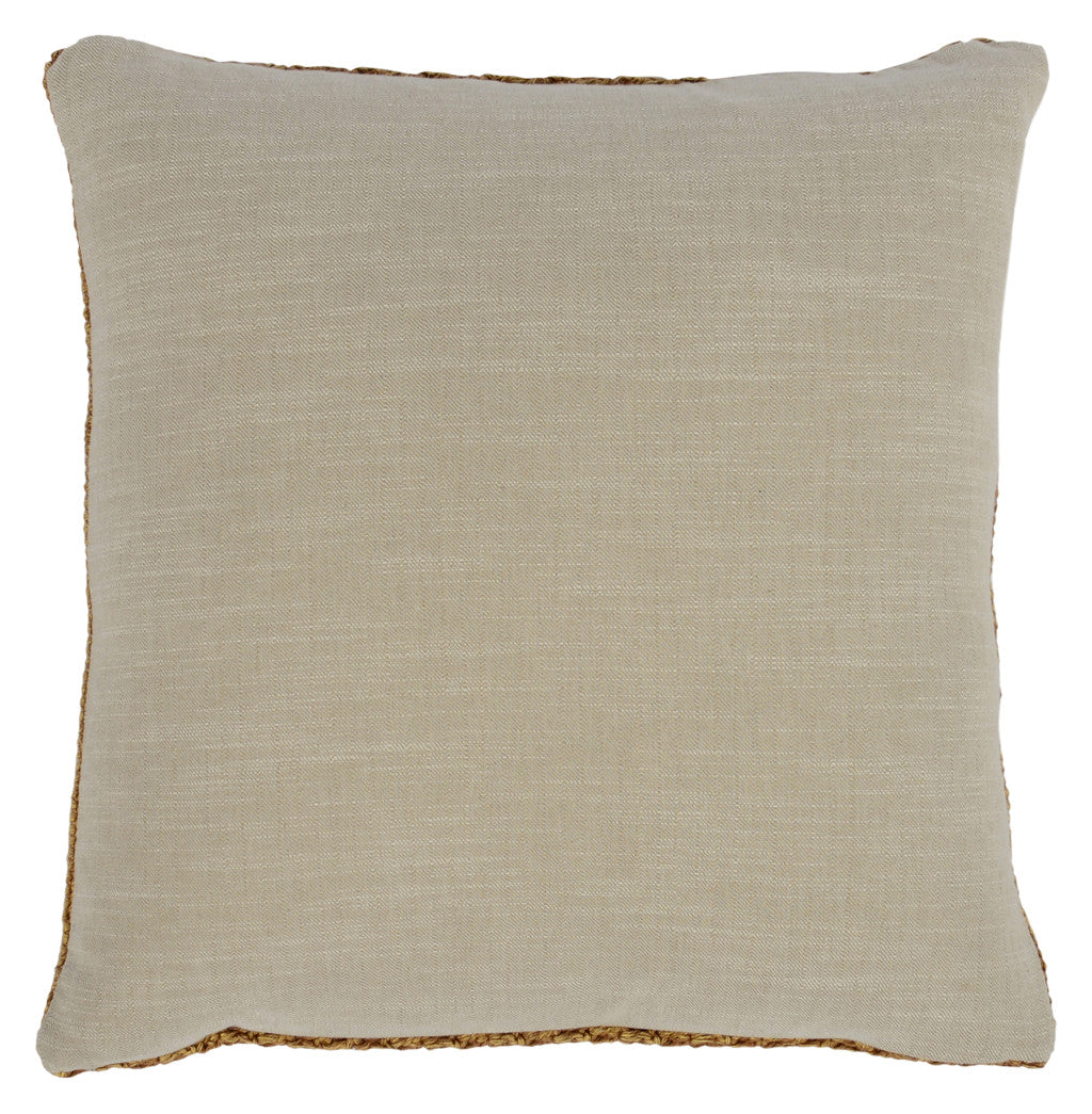 22" X 22" Beige Linen Zippered Pillow