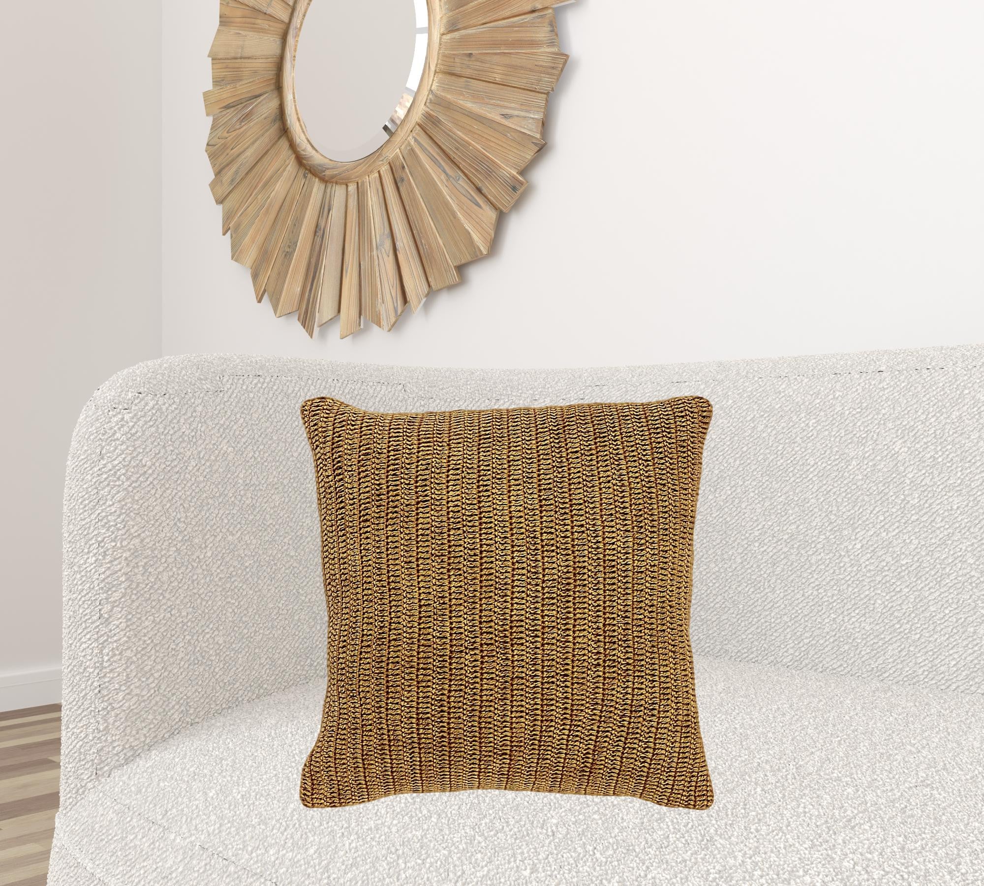 22" X 22" Beige Linen Zippered Pillow