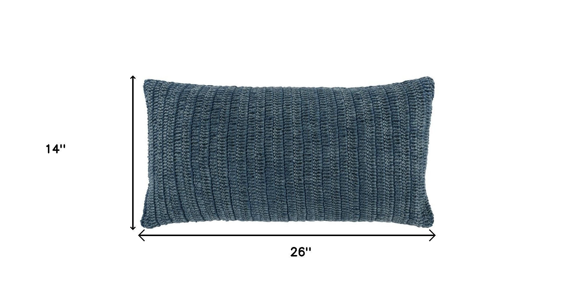 14" X 26" Blue Linen Zippered Pillow