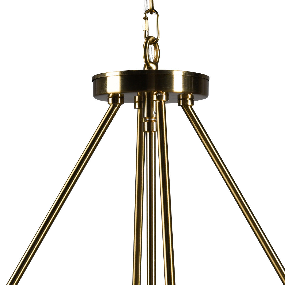 Chandelier Eight Light Iron And Glass Dimmable Semi-Flush Ceiling Light