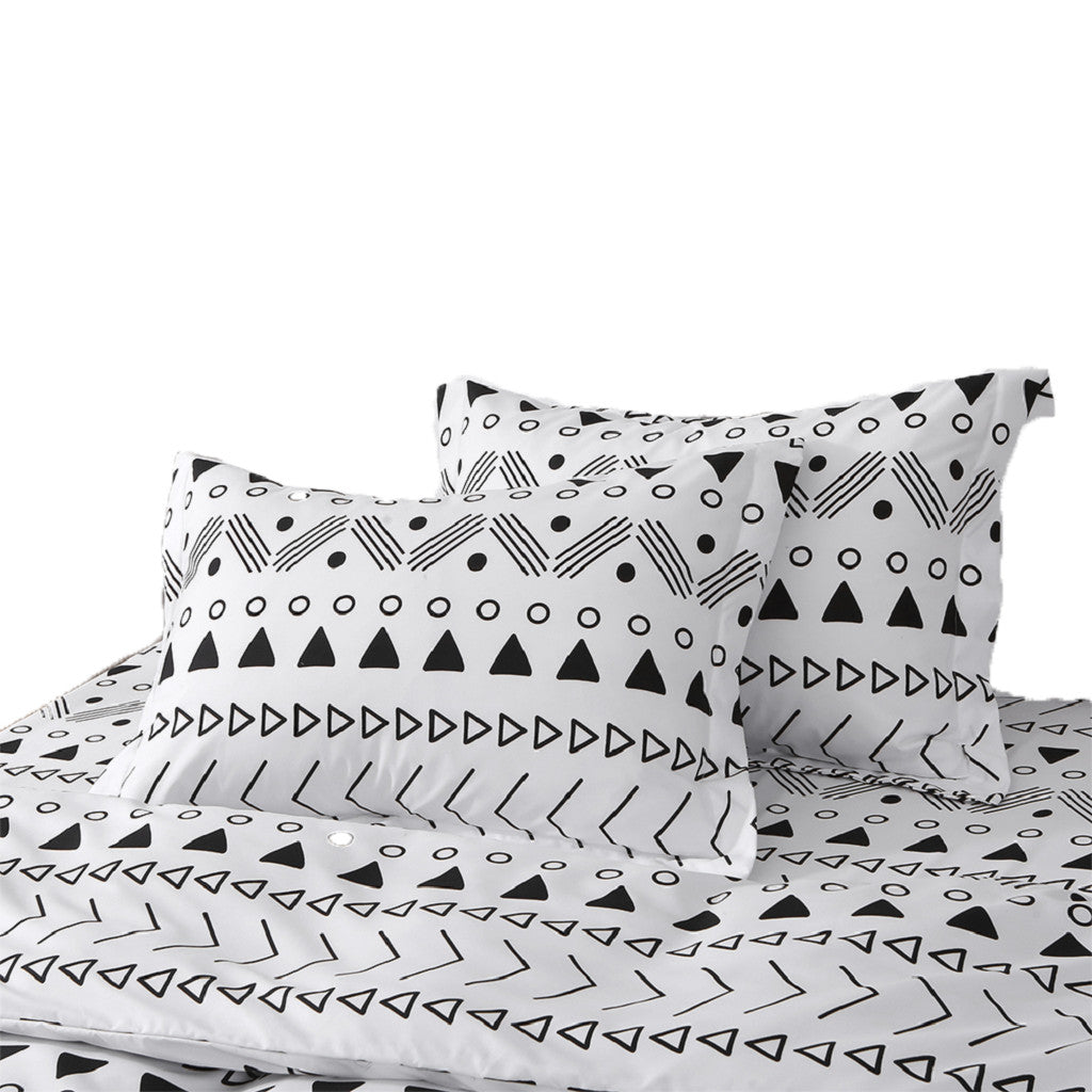 Black And White Queen Microfiber 1400 Thread Count Machine Washable Duvet Cover Set