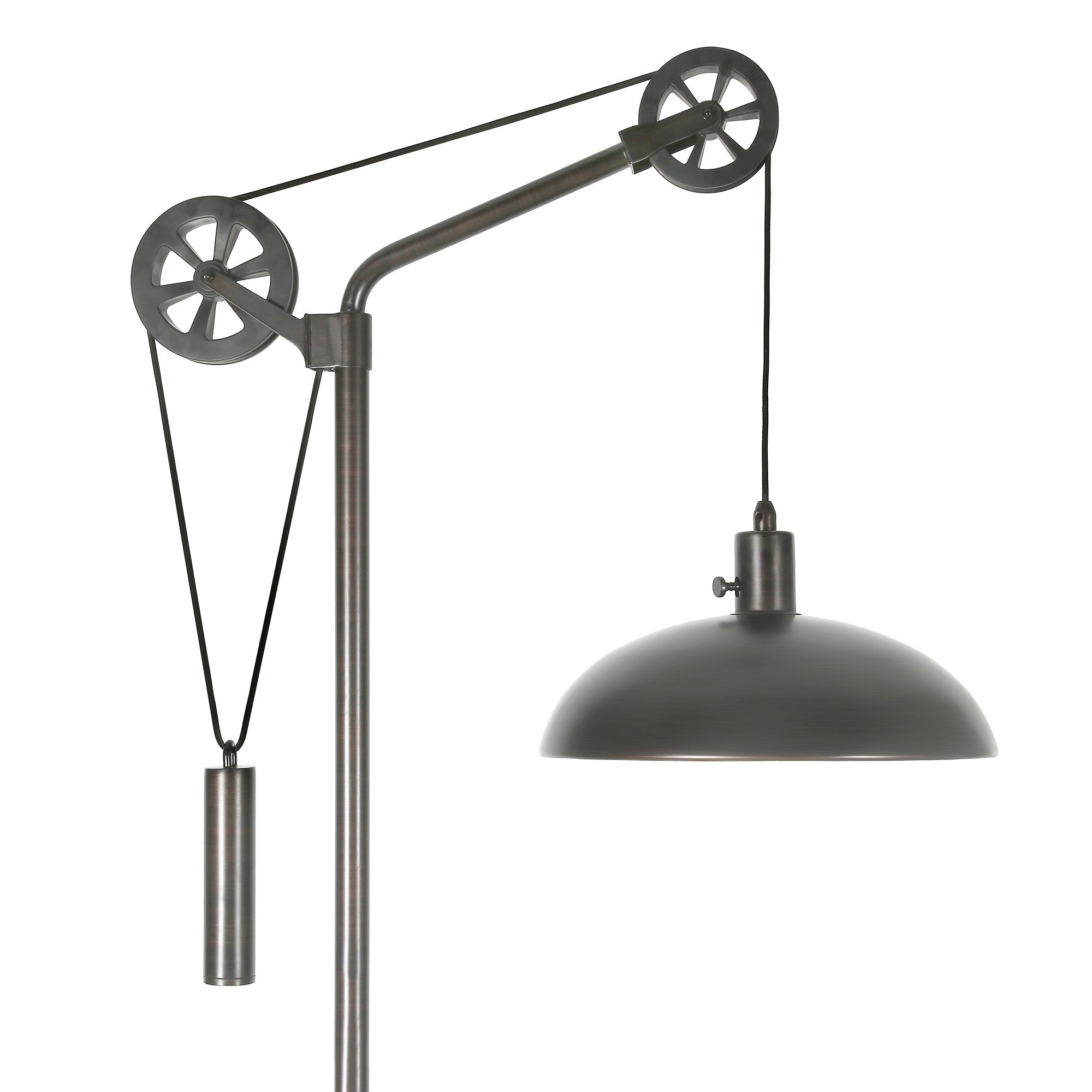 72" Steel Reading Floor Lamp With Silver Dome Shade