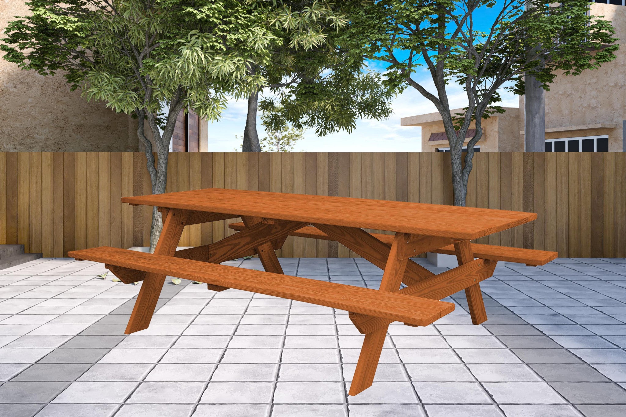 Cedar Chest Solid Wood Outdoor Picnic Table