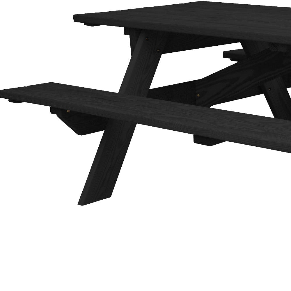 Charcoal Solid Wood Outdoor Picnic Table