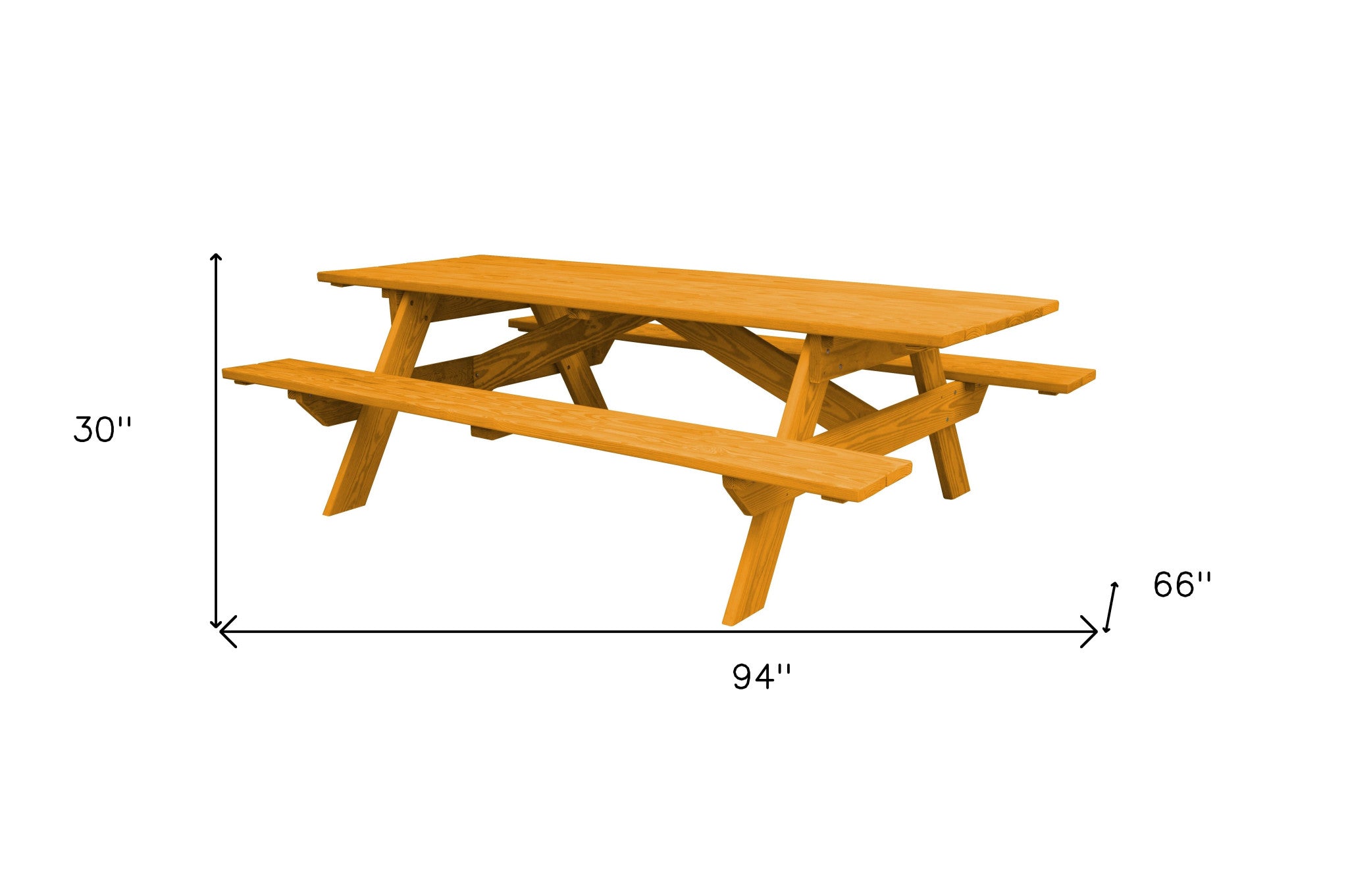 Natural Solid Wood Outdoor Picnic Table